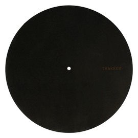 THAKKER Nubuck Leather Mat, Velvet Black, Turntable Pad Made of Genuine Nubuck Leather, Black, 1.8-2 mm Thick, 295 mm Diameter, More Warmth, More Dynamics