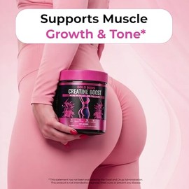 Bold Buns Creatine for Women – Supplement with Collagen & BCAA – Supports Muscle Development, Post-Workout Recovery, Skin Elasticity, Healthy Hair & N