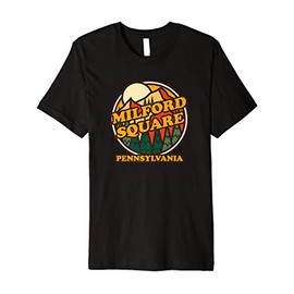 Vintage Milford Square, Pennsylvania Mountain Hiking Print Premium T-Shirt