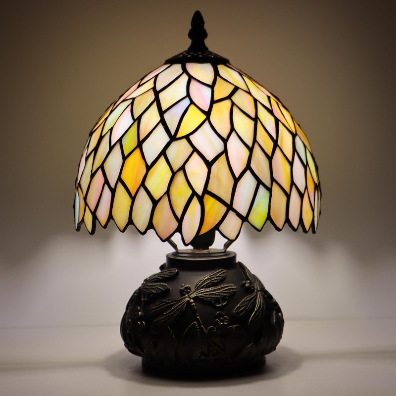 HWDFEI Small Tiffany Mushroom Table Lamp,Mini Memory Sympathy Antique lamp