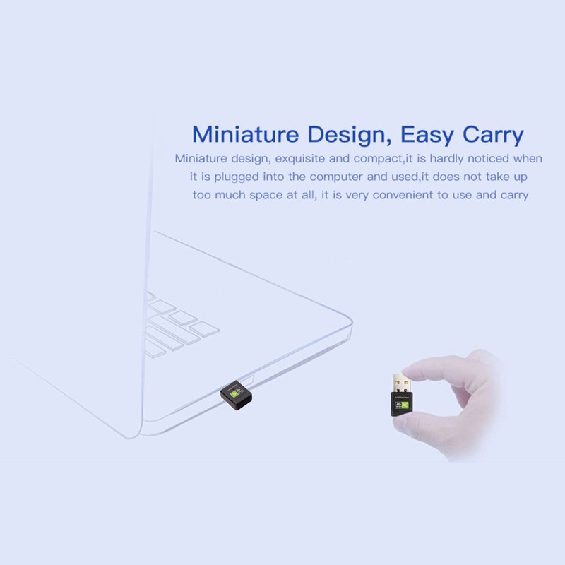 Adaptador WiFi USB inalámbrico de 600 Mbps, doble banda 2.4