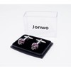 Jonwo Black and Purple Knot Cuff Links for French Tuxedo