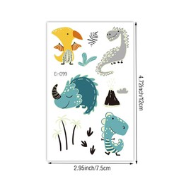 ZHIGOU 24 Sheets - Glow In The Dark Dinosaur Temporary Tattoos For Birthday Party Boys Girls, Dinosaur Birthday Party Favors Decorations