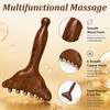 2Pcs Sandalwood Massager with Copper Beads, 2-in-1 Acupressure Roller and