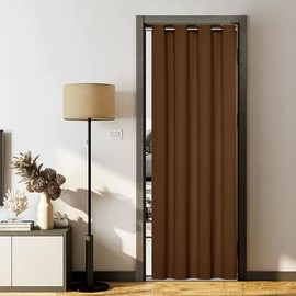 Blackout Curtain, 1 Piece, Blocks 99.99% of Light, Room Divider, Thermal Insulation, Energy Saving, Protects Privacy, UV Protection, Brown, Width 42.1 x Length 63.0 Inches (107 x 160 cm)
