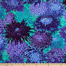 Kaffe Fassett Collective Classics Japanese Chrysanthemum Purple, Fabric by the Yard