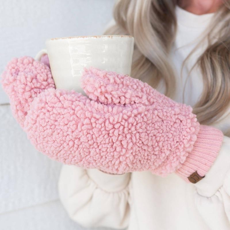 CC Soft Sherpa Accessible Mittens - Color: Ivory