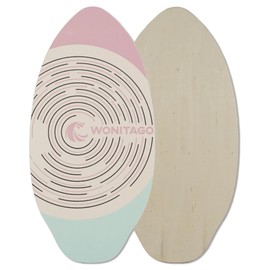 WONITAGO Skimboard with EVA Grip Pad and High Gloss Clear Coat, Durable Wooden Skim Boards for Kids and Adults, 41", Navy&Blue