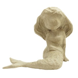Décopatch - Ref SA211C - Sitting Mermaid - Papier Maché Object to Decorate - 11.5 x 17 x 15.5cm - Decorate with Décopatch Papers & PaperPatch Glue, Glitter, Paints