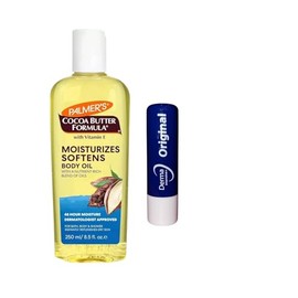 Cocoa Butter Moisturizing Body Oil with Vitamin E,48h Moisture 250mL With Free Orignial Lip Balm