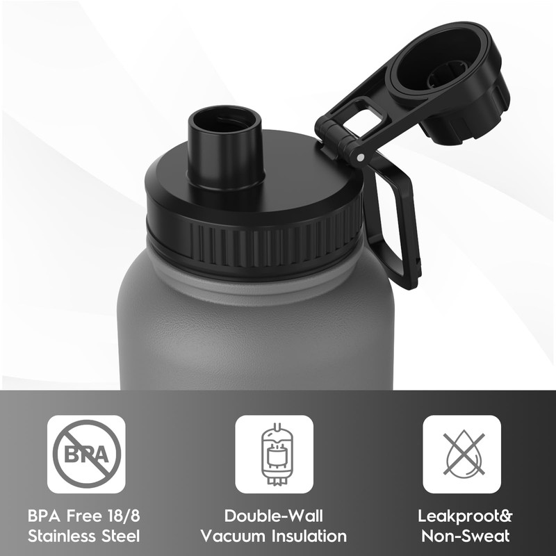 Navigate 32 oz Stainless Steel Insulated Water Bottle,Double Walled Leak