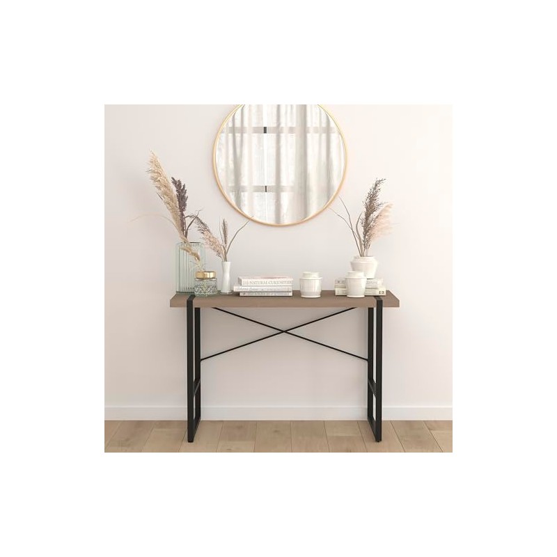 Flash Furniture Hanover Park Rustic Wood Grain Finish Console Table