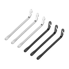 Bicycle Tyre Lever, Pack of 6 Metal Tire Levers for Bike Tire Removal Tool, 3 Silver + 3 Black Heavy Duty Fahrrad Reifenheber, Durable Tire Changing Tool Kit for Mountain and Road Bikes