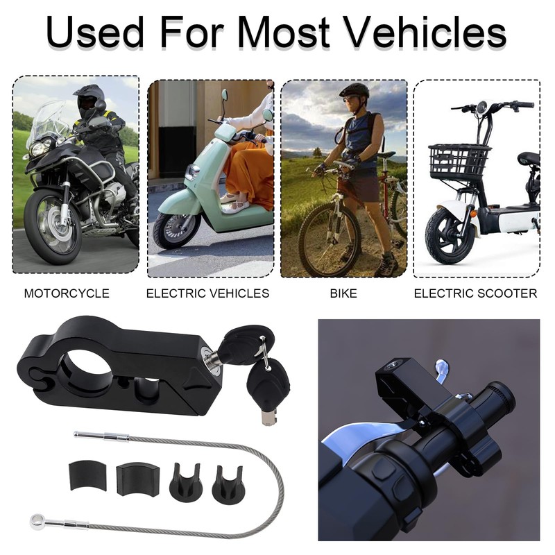 Windance Heavy Duty Solid Handlebar Lock + Helmet Combo Lock