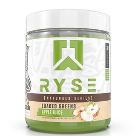 RYSE Loaded Greens Superfood Powder - Apple Juice - Daily Supplement with Greens Balance, BettaBerries & Sukre Fiber - Supports Digestion, Immunity & Energy - No Artificial Sweeteners - 30 Servings