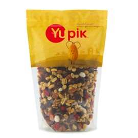 Yupik Camp Trail Mix, 2.2 lb, A mix of raisins, papaya, almonds, peanuts, walnuts, yogurt covered raisins, and candy covered peanuts