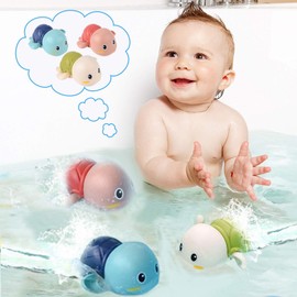 Angusiasm Baby Bath Toys-Wind up Turtle Bathtub Toys,Toy for Babies 6-12 Months Floating Swimming Turtles for Boys Girls,Baby Shower Bathtime Fun Pool Toys for Toddlers,Gift for 1 2 3 4 Year Old Boys Girls