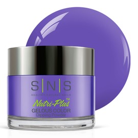 SNS Healthy Natural Nails SNS Nail Dip Powder, Gelous Color Dipping Powder - China Aster (Purple/Violet, Shimmer) - Long-Lasting Acrylic Nail Color & Polish Lasts 14 Days - Odor-Free & No UV Lamp - 1oz