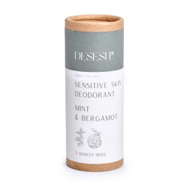 Sensitive Natural Deodorant (Aluminum Free, No Artificial Scents, Plastic Free Packaging) (Mint & Bergamot)