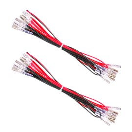 GUWARRY 2 Pcs LED Power Cable Daisy Chain JST XH2.54 2Pin Plug to 0.110 Inch /2.8mm Terminals Jumper Wire Harness Lighted Up 20 LED Arcade Buttons for Arcade USB Encoder, MAME, Arcade1Up, Raspberry Pi