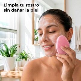 CLEOSKIN Cepillo Facial de Silicona Elctrico Limpieza Facial Profunda y Masajeador Diario 3 Intensidades, Resistente al Agua Para Todo Tipo de Piel