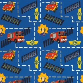 Swafing Fireman Sam Cotton Jersey Fabric for Children Coupon (Blue, 1.0 m)
