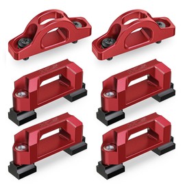 MZS Truck Bed Rail Cleats Tie Down Hook Kit, Inner Rope Hooks Tie Down Anchors Compatible with Tacoma Tundra for Cargo Trailer, Replace PT27835160 PT27835112 PT2780C010 663120C010 Red (Pack of 6)