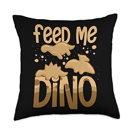 Dino Chicken Nugget Dinosaur Nugs Veggie Funny Throw Pillow, 18x18, Multicolor