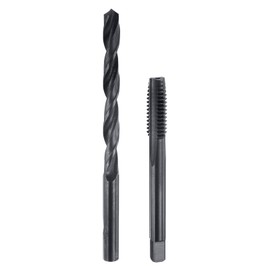 uxcell Tap and Drill Bit Set, 1pcs 5/16-18 UNC Straight Flute Thread Screw Taps & 1pcs 6.5mm Twist Drill Bits, Black Oxide HSS-6542 Tapping Threading Tool Kit