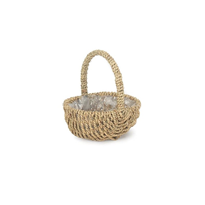 Red Hamper C112 Seagrass Small Seagrass Plastic Lined Shopping Basket