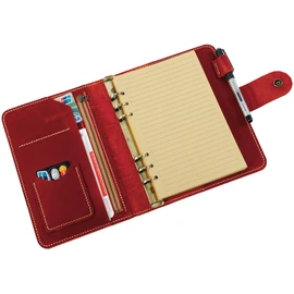 Leather A5 binder planner, Refillable leather journal, Leather notebook, A5 ring binder, Custom gift for him, Leadership Gifts, Corporate Gifts for Clients (Red)