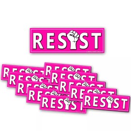 Deez Street Designz Impeach Trump Political Mini Stickers RESIST TRUMP Raised Fist PINK 10 Pack 3"