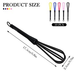 ZJIVQO 10pcs Whisk Set Manual Whisk Plastic Salon Hand Whisks for Baking Hairdressing Whisk Hair Color Dye Cream Whisk Beating Frothing Stirring