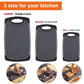 KIMIUP Kitchen Cutting Board (Set of 3),Professional Chopping Boards Sets,Dishwasher Safe Cutting Boards With Juice Grooves & Carrying Handle & No BPA