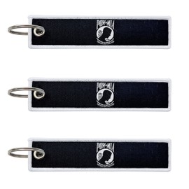 LLBFHH 3 Pcs POW MIA Military Flag Keychain,Woven label Key Chains for Car Keys,Fabric Key Chains Men and Women,Used for Various Decorations