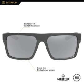 Leupold Becnara Performance Eyewear with Matte Black/Gloss Black Frames and Shadow Gray Flash Polarized Lenses