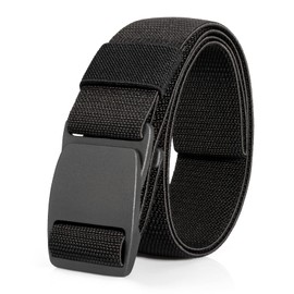 Maikun Mens Belt Nylon Belt, No Metal Plastic Buckle, Casual Dress Web Belt for Men Outdoor Golf, Black Size S
