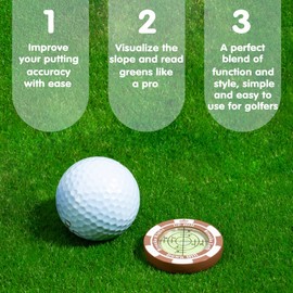Prodigora SlopeMaster ProGreen Reader - Golf Ball Marker with High Precision Green Reading Aid Golf Accessories for Men Women (Gray)