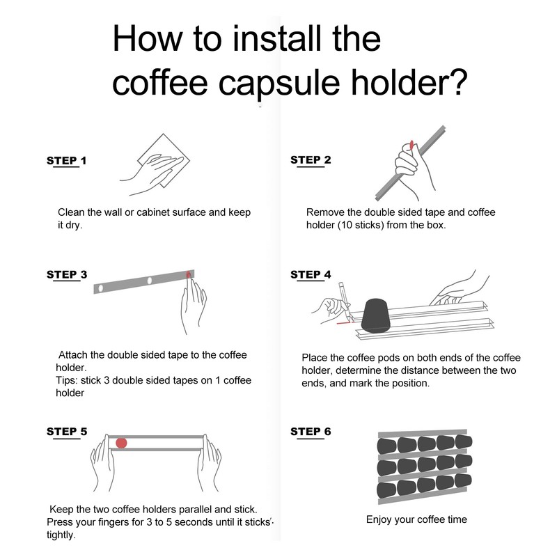 Red Wall Mounted Coffee Pod Holder Home Kitchen Under Cabinet