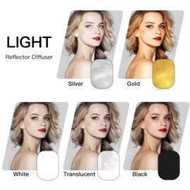 Godox 39x59”/100x150cm Chromakey Green Blue Screen Backdrop, 7-in-1 Portable Collapsible Oval Background Reflector with Holder Clip & Bag for Studio Shooting