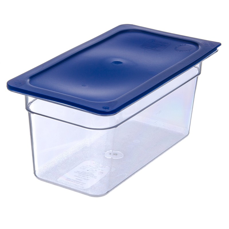 Carlisle 3058060 Smart Lids Third Size Polyethylene Lid, Dark Blue