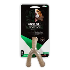 Hero Bonetics Wishbone, Wood Scent Chewable Dog Bone, Gentle on Teeth & Tummy, for Large Dogs Up to 65 lbs