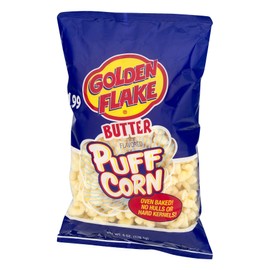 Golden Flake Puff Corn Butter, 6 oz Bags (Pack of 4)