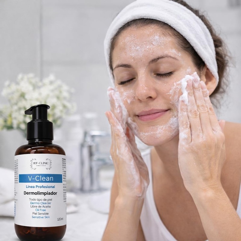 V-Clean Dermolimpiador Facial Profesional, Limpieza Profunda, Libre de Aceite, para