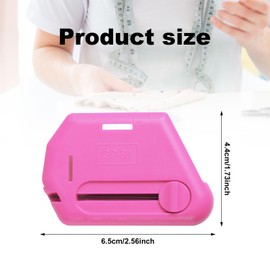 BOXOB 2 x 2-in-1 Adjustable Magnetic Seam Guide, Polygonal Shaped Seam Ripper with Integrated Retractable Seam Ripper, Universal Sewing Machine Accessories (Pink)