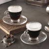 GURUDAR Espresso Cups with Saucers and Spoons Set of 6,