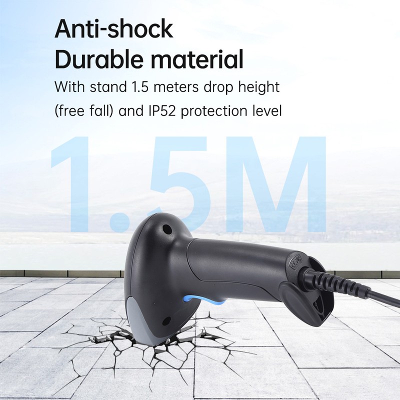 1D Laser Barcode Scanner Wired Bar Code Reader With Buzzer