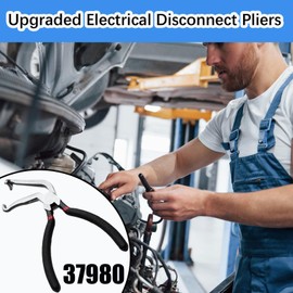37980 Electrical Disconnect Pliers 60 Degree, 7in Automotive Tool Angled Electrical Connector Pliers for Car, Automotive Electrical Plug Connector Disconnect Tool for Push Tab Style Plugs