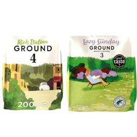 Coffee Bundle Taylors of Harrogates Rich italian Ground coffee 200g - Taylors Lazy Sundays Ground coffee 200g (Pack of 2)