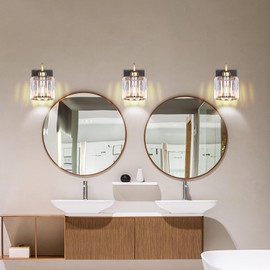 Bathroom Vanity Light,Gold Bathroom Light Fixtures,Vanity Lights for Bathroom,Bathroom Light Fixtures Over Mirror,Black 1 Light Bathroom Vanity Light,Crystal Bathroom Light